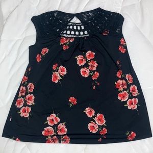 Large black floral Maurices top